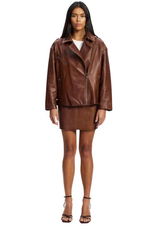 New Yorker Oversized Leather Moto Jacket