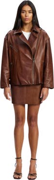 West 14th New Yorker Oversized Leather Moto Jacket
