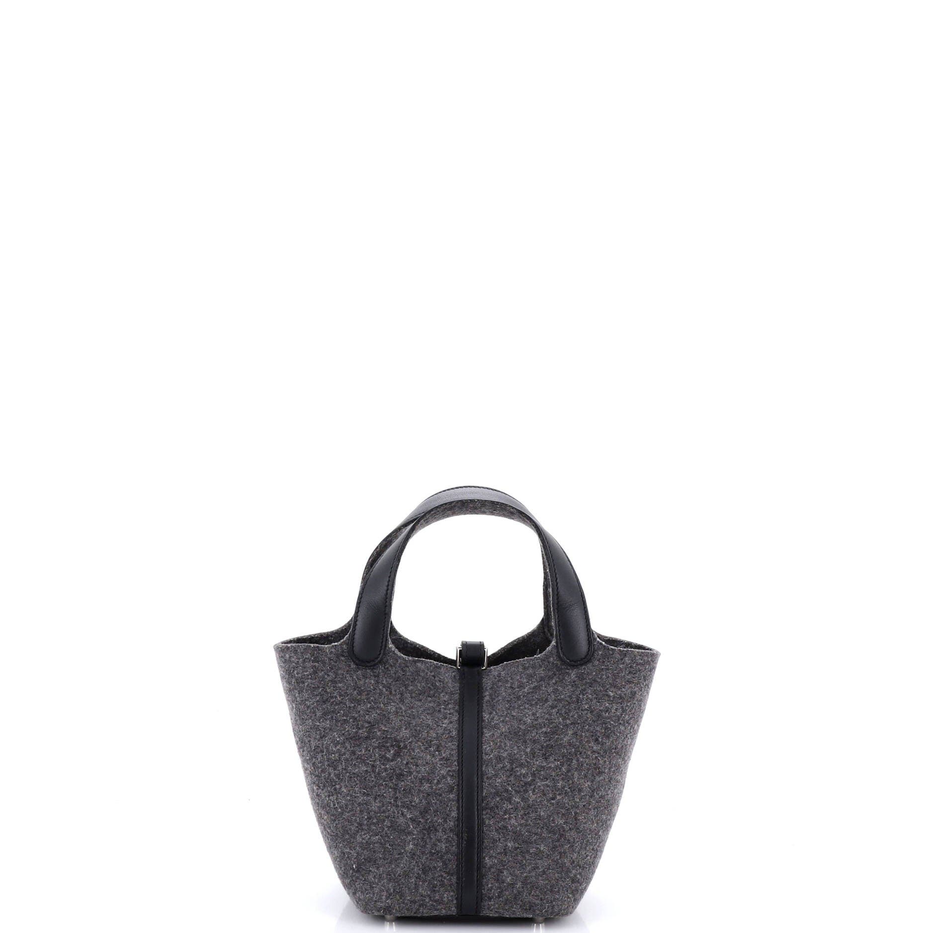 Pre-Owned Hermes Picotin Lock Bag Felt with Leather PM, Alternate, color, Gris Moyen