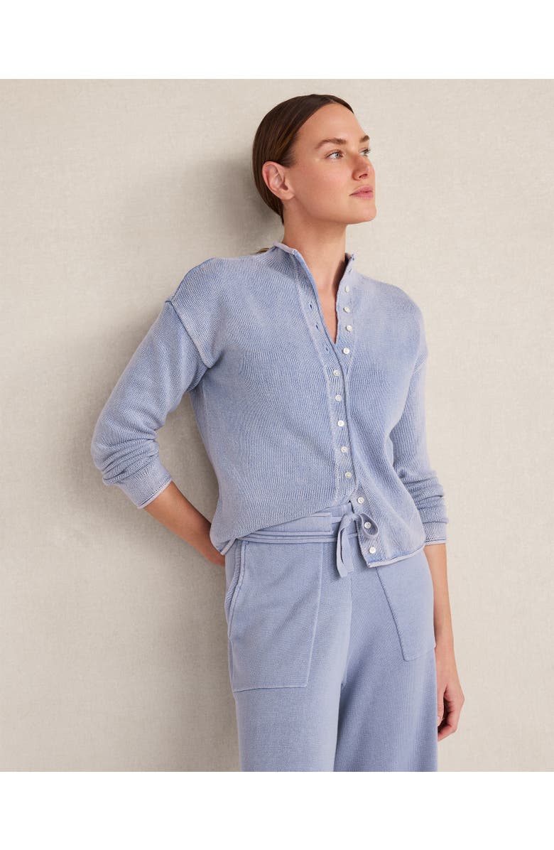 Haven Well Within Organic Cotton Roll Neck Cardigan, Main, color, Garment Dye Wave