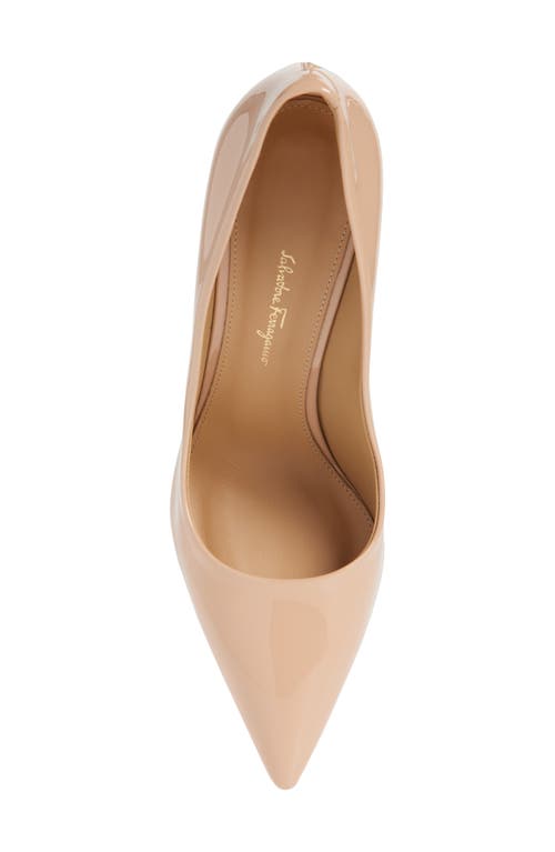 Ferragamo Pointed Toe Pump In Beige/black