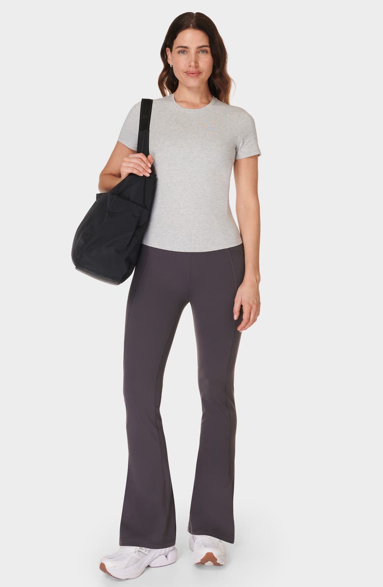 Sweaty Betty Essential Sculpt Tee, Alternate, color, Light Grey Marl