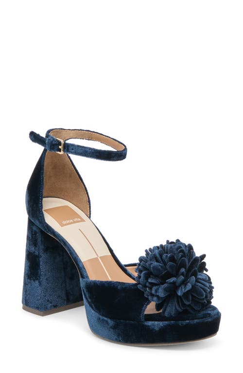 Dolce Vita Perel Platform Ankle Strap Sandal In Blue