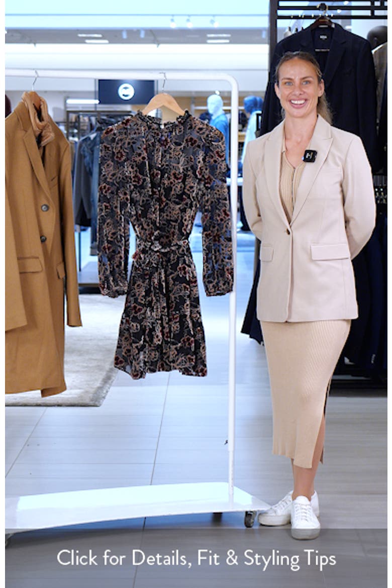 Burnout Velvet Floral Long Sleeve Fit & Flare Dress video