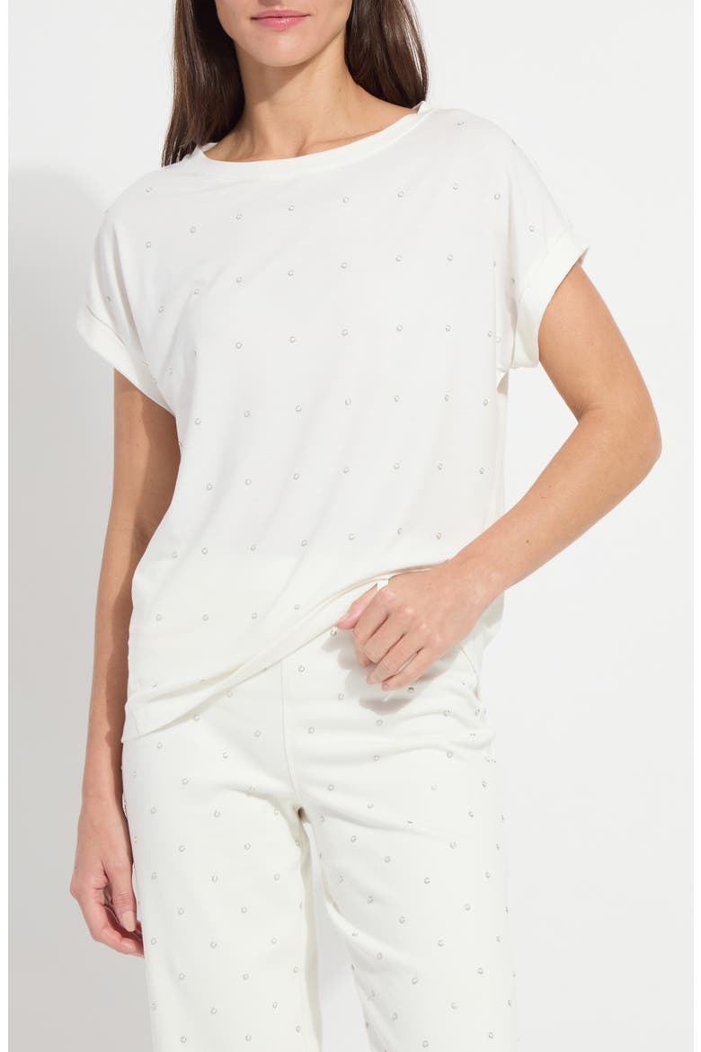 Nisha Embellished Jersey Top, Main, color, OFF WHITE