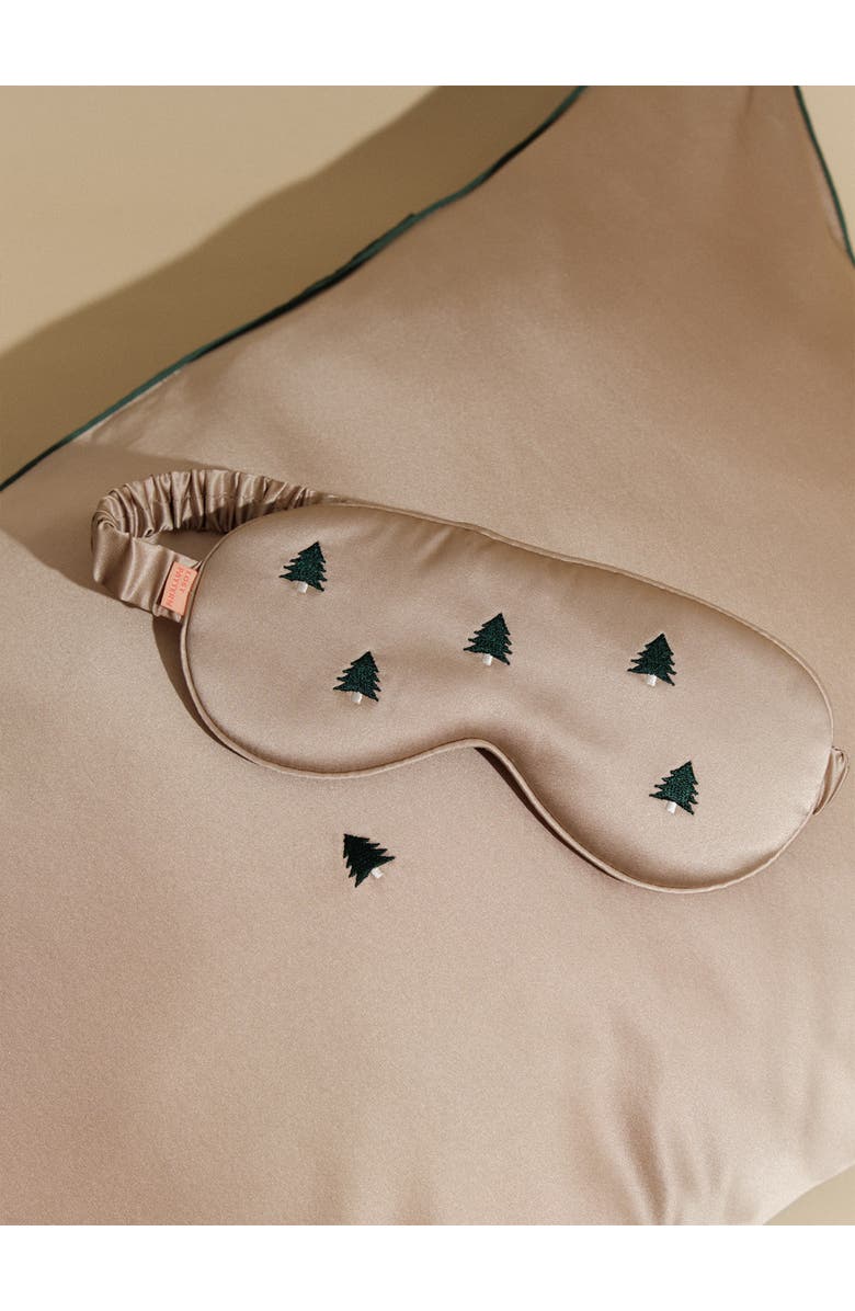 Lost Pattern Silk Sleep Eye Mask, Alternate, color, Dark Champagne