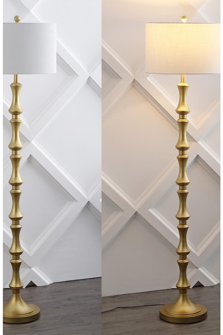 Jaxon 62.5" Traditional Glam Metal LED Floor Lamp, Gold Painting, Alternate, color, Gold Painting