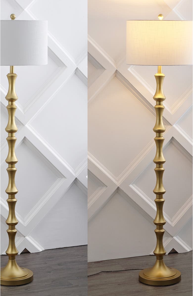 JONATHAN Y Jaxon 62.5" Traditional Glam Metal LED Floor Lamp, Gold Painting, Alternate, color, Gold Painting