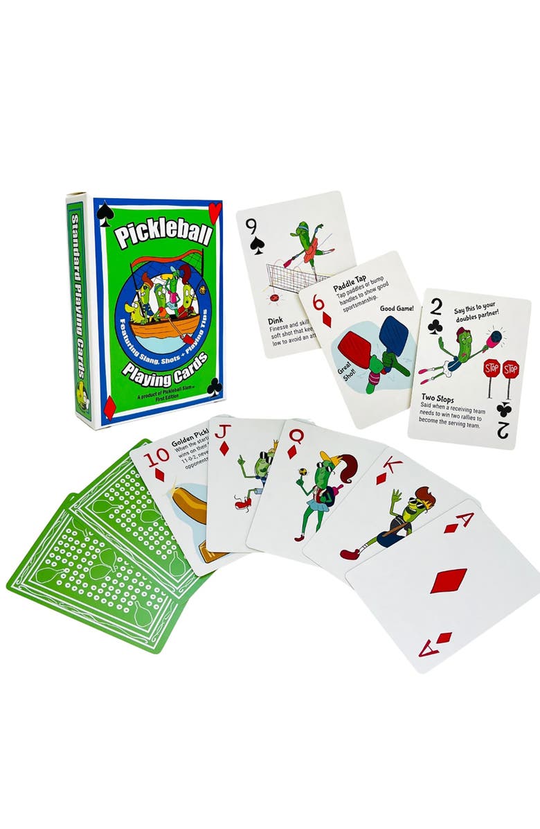 Pickleball Slam Playing Cards Classic Deck With Slang, Shots, Tips, Alternate, color, Multicolored