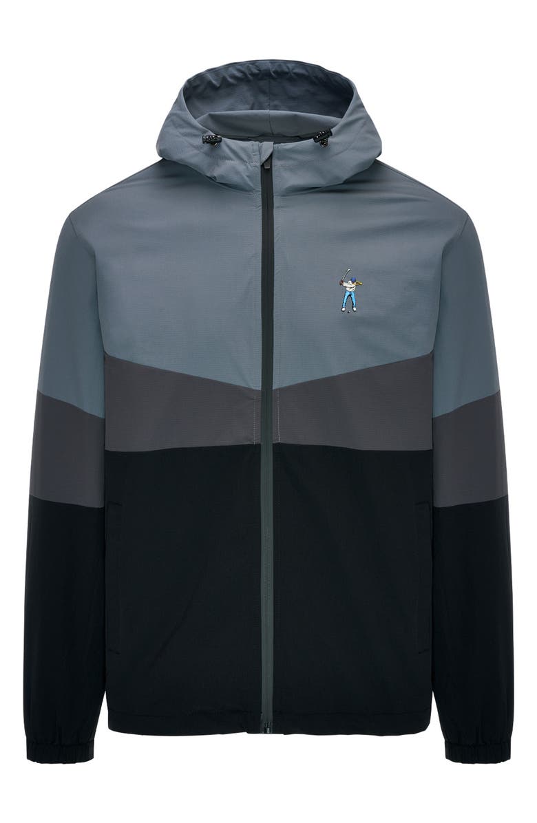 Eastside Golf Wind Cheater Hooded Windbreaker, Main, color, Black