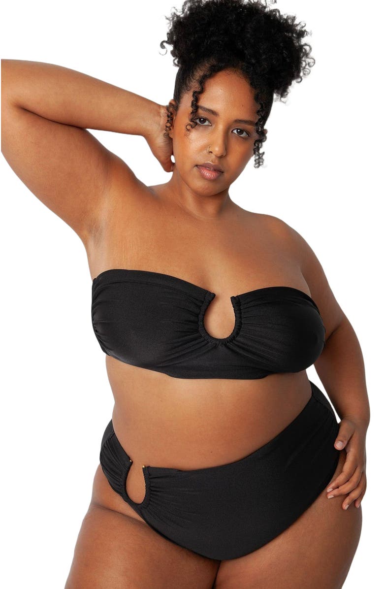 Villa Fresca Sofia Bikini Swimsuit Top, Alternate, color, Black