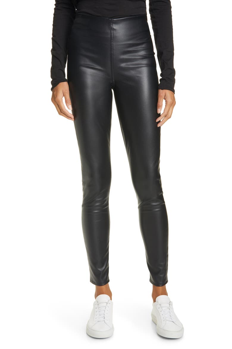 Nina High Waist Pull On Faux Leather Skinny Pants, Main, color, Z/DNUBLACK