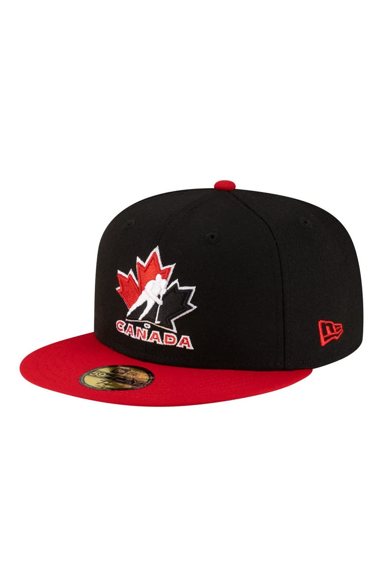 New Era Men's New Era Black/Red Hockey Canada 2-Tone 59FIFTY Fitted Hat, Main, color, Black