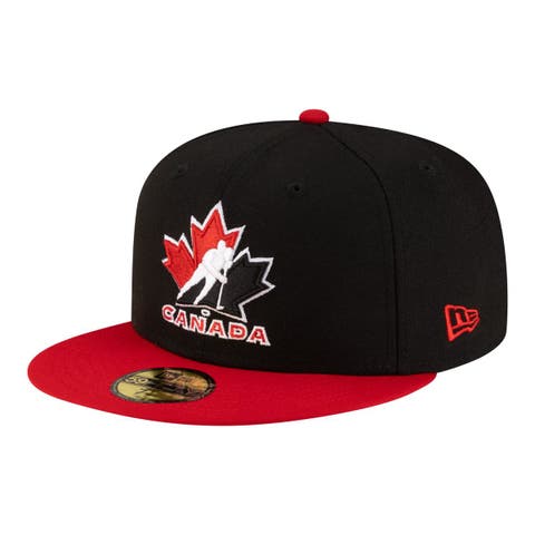 Men's New Era Black/Red Hockey Canada 2-Tone 59FIFTY Fitted Hat