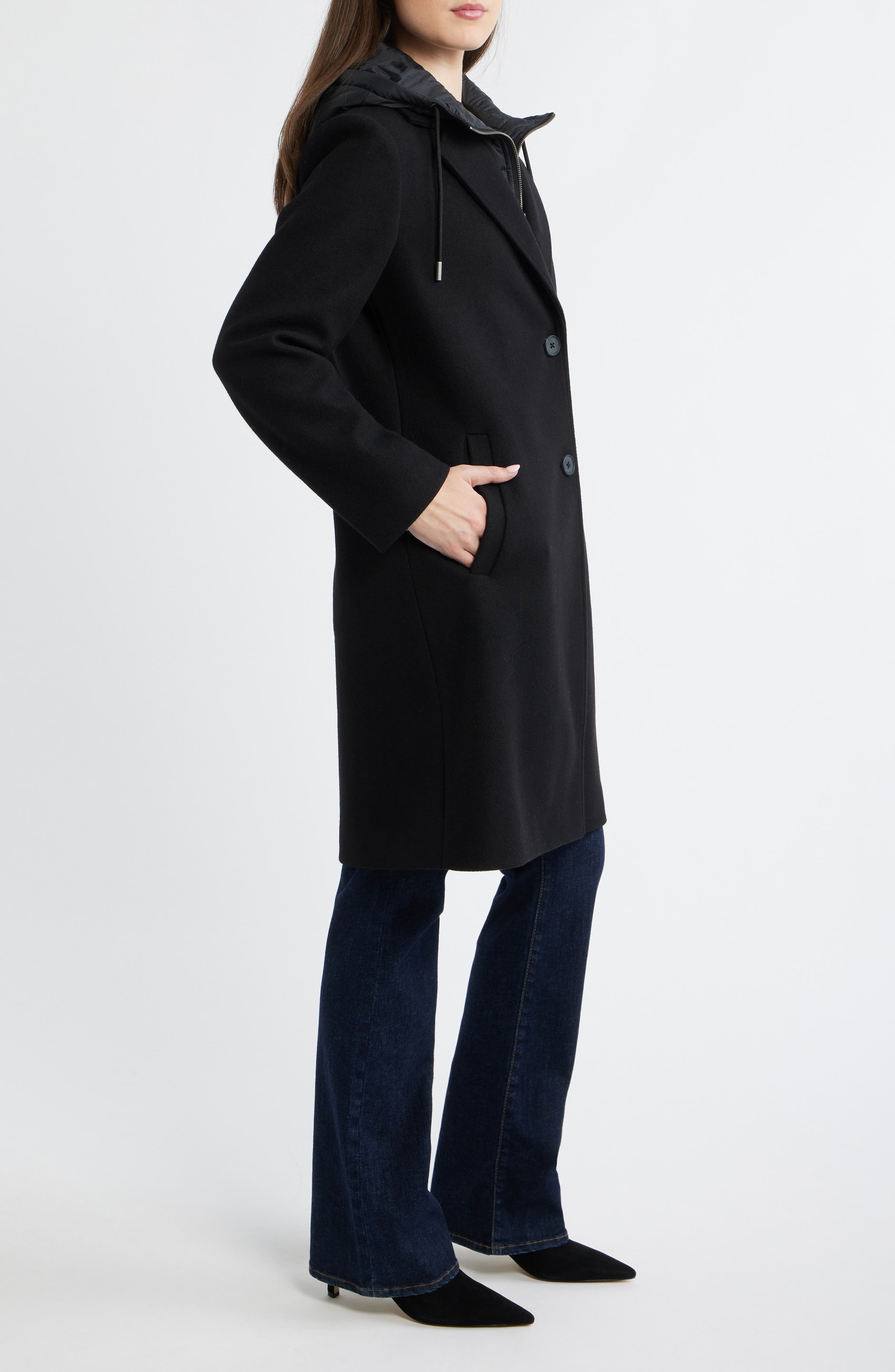 Женские куртки Lucky Brand Walker Coat with Hooded Bib Inset — фото 4