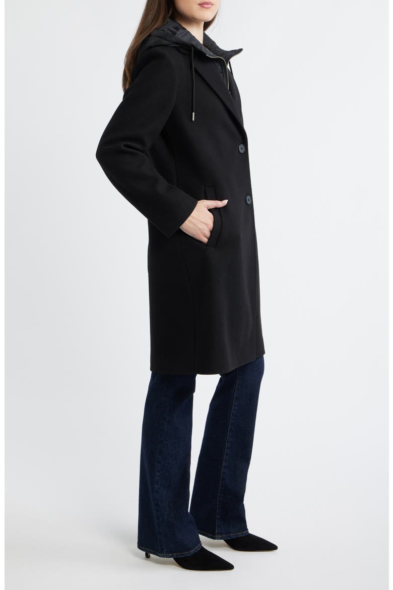 Walker Coat with Hooded Bib Inset, Alternate, color, BLACK