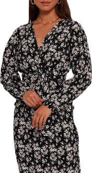 Petal & Pup Minelli Floral Print Faux Wrap Top