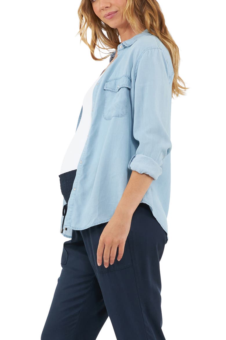 Bec Chambray Shirt, Alternate, color, Clean Fade
