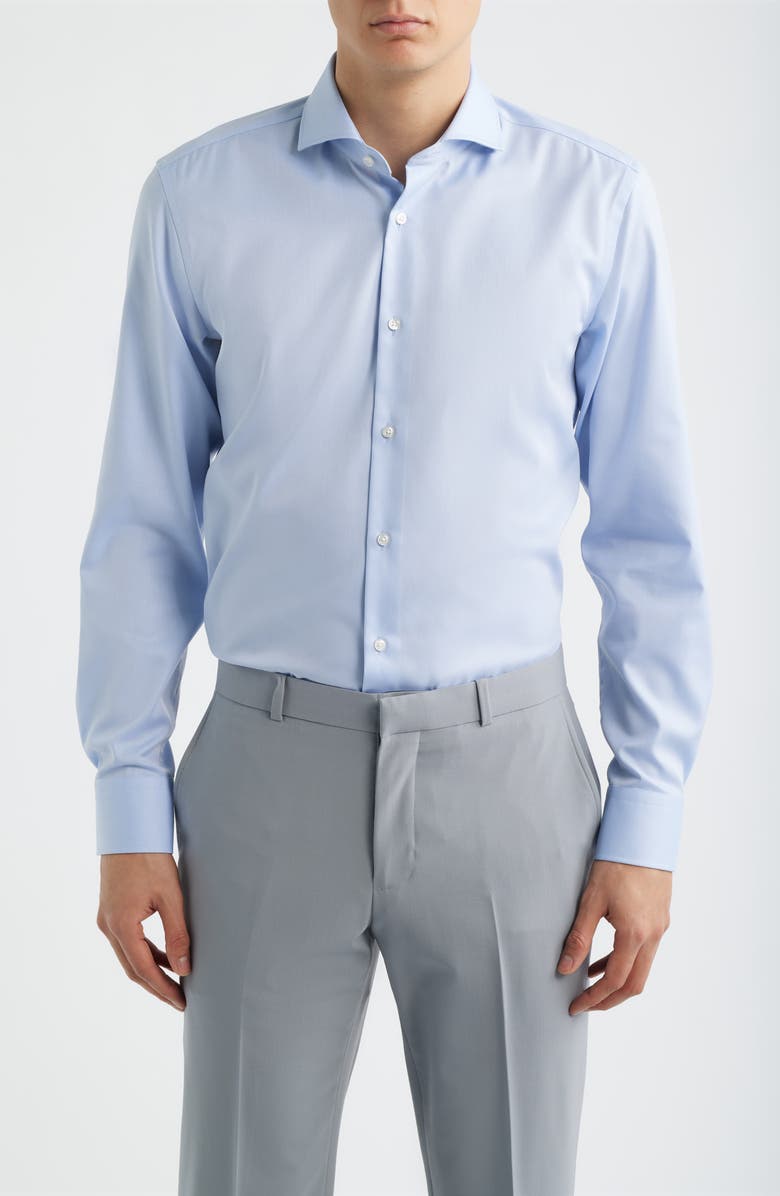 BOSS P-Hank Slim Fit Cotton Dress Shirt, Main, color, Light Pastel/ Blue