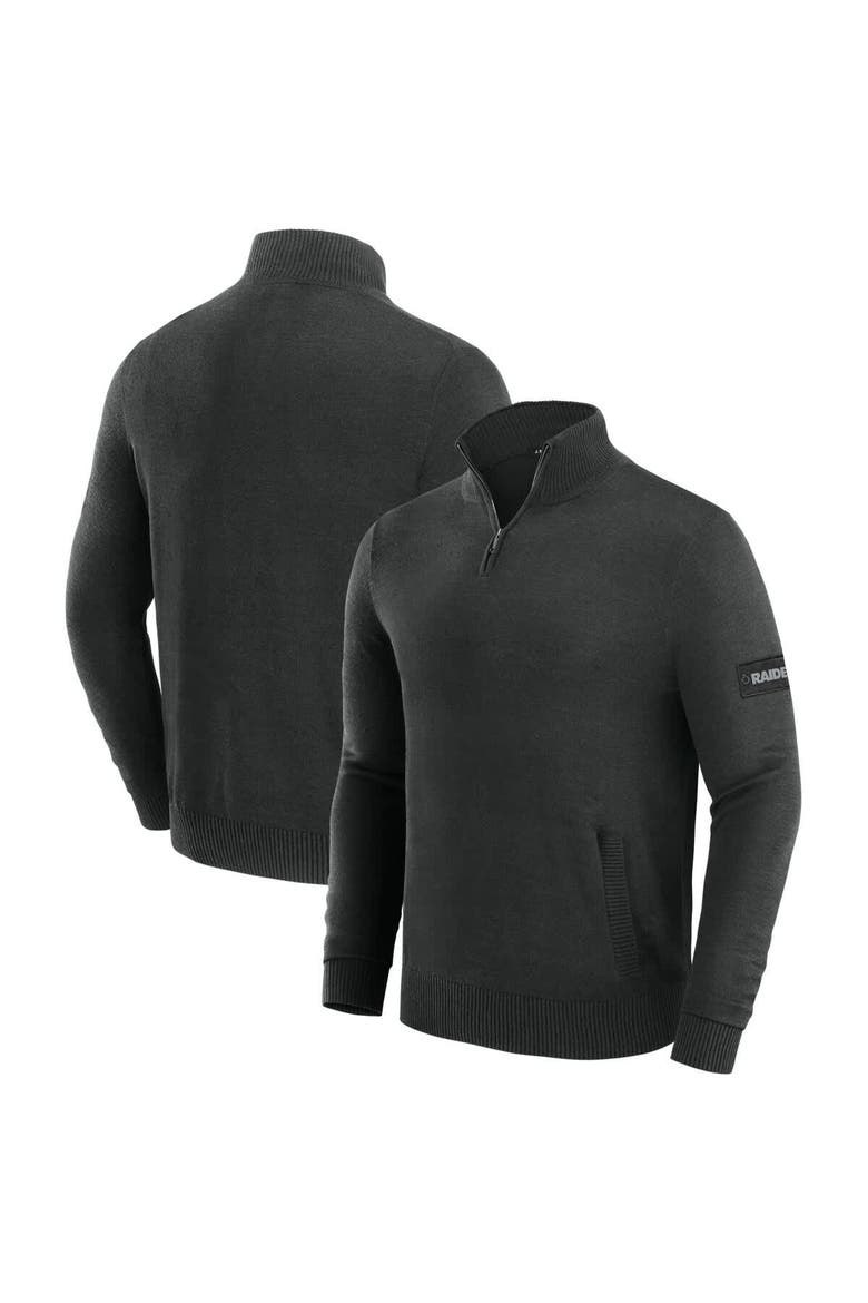 Men's J. Palmer Black Las Vegas Raiders Franchise Quarter-Zip Sweater, Main, color, Black