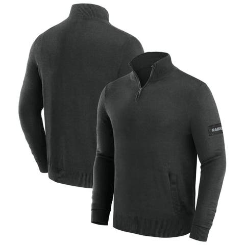 Men's J. Palmer Black Las Vegas Raiders Franchise Quarter-Zip Sweater