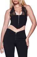 I.AM.GIA Ellena Lace Trim Corset Top