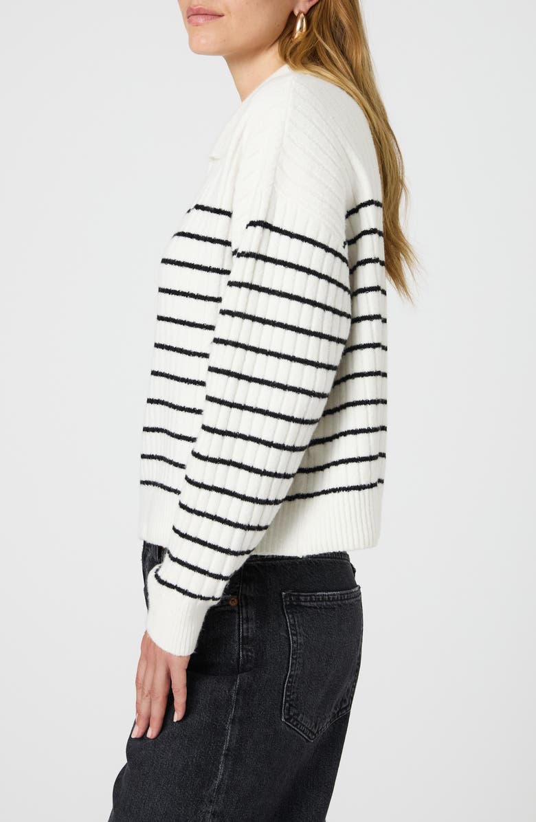 French Connection Vhari Stripe Rib Johnny Collar Sweater, Alternate, color,