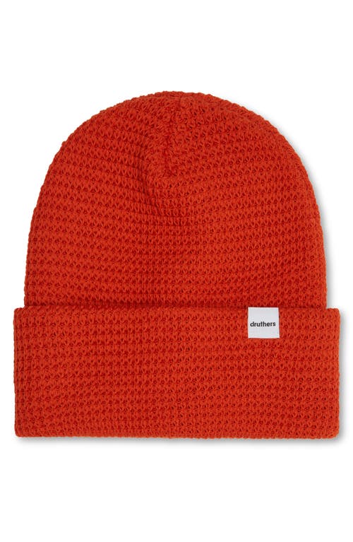 Druthers Nyc Merino Wool Ribbed Beanie In Orange