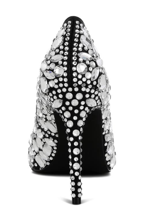 London Rag Iceout Crystal Embellished Pump In Black