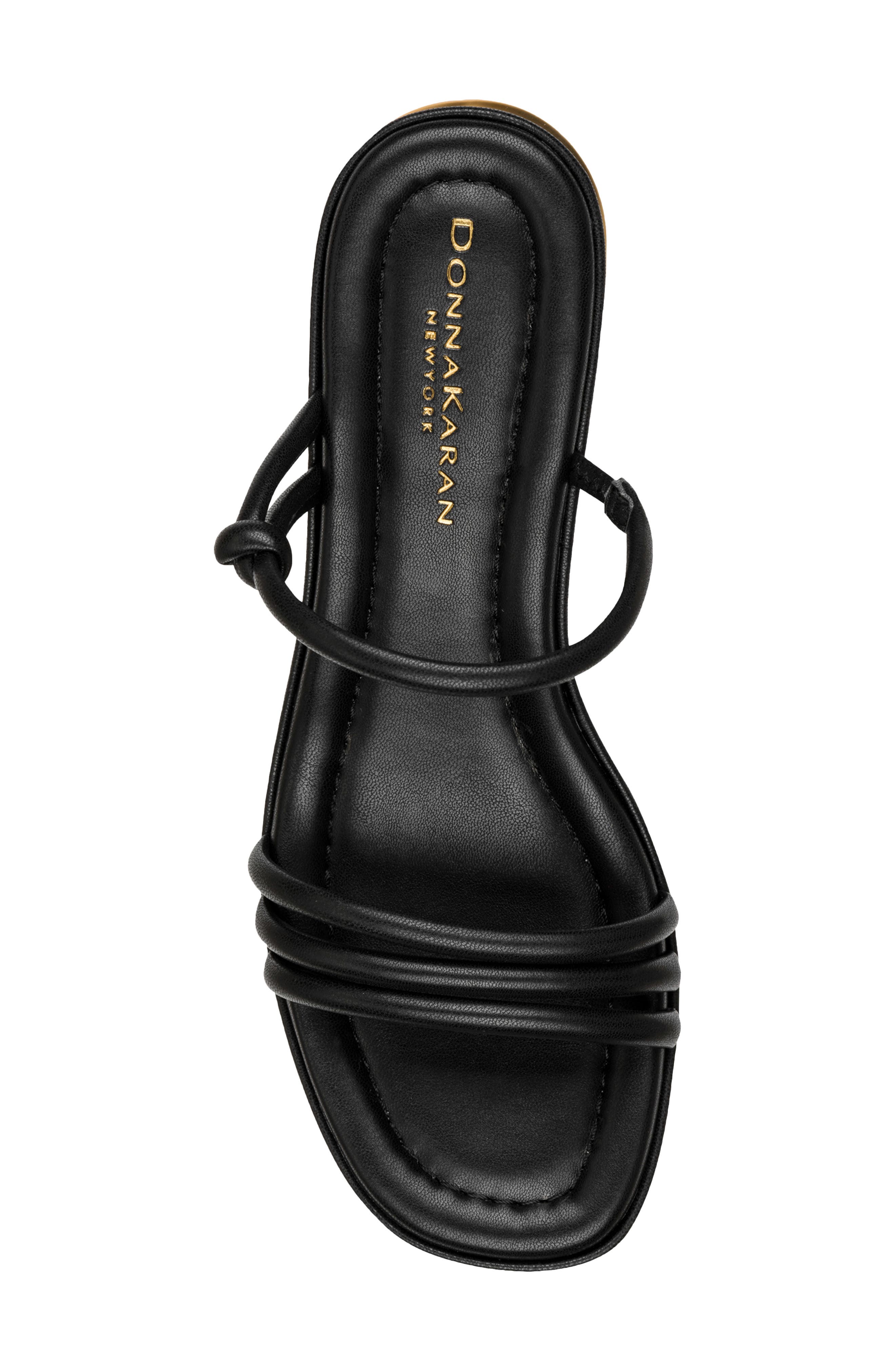 DKNY Tafeta Slide Sandal, Alternate, color, Black