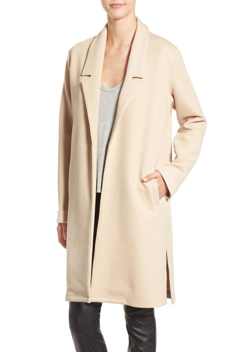Waffle Knit Midi Jacket, Main, color, CAMEL