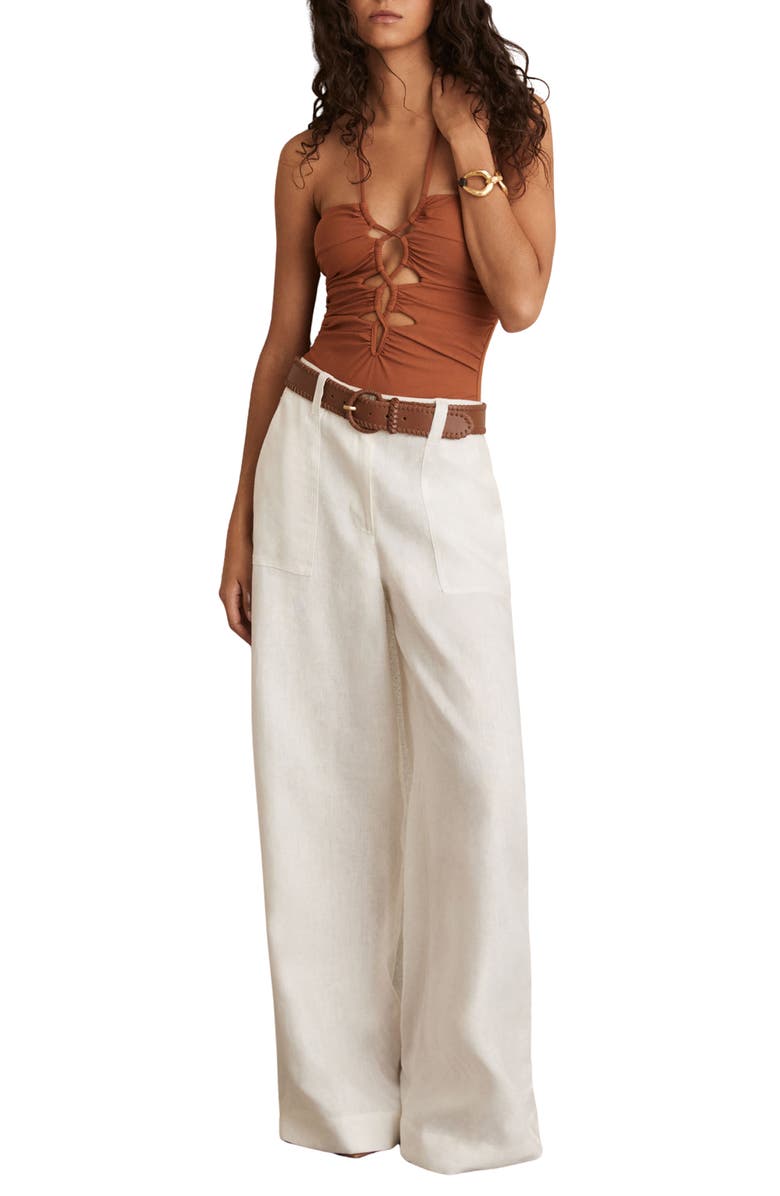 Reiss Rosella Cutout Lace-Up One-Piece Swimsuit, Alternate, color, 