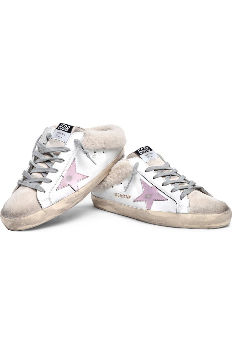 Golden Goose Super-Star Sabot Genuine Shearling Sneaker, Alternate, color,