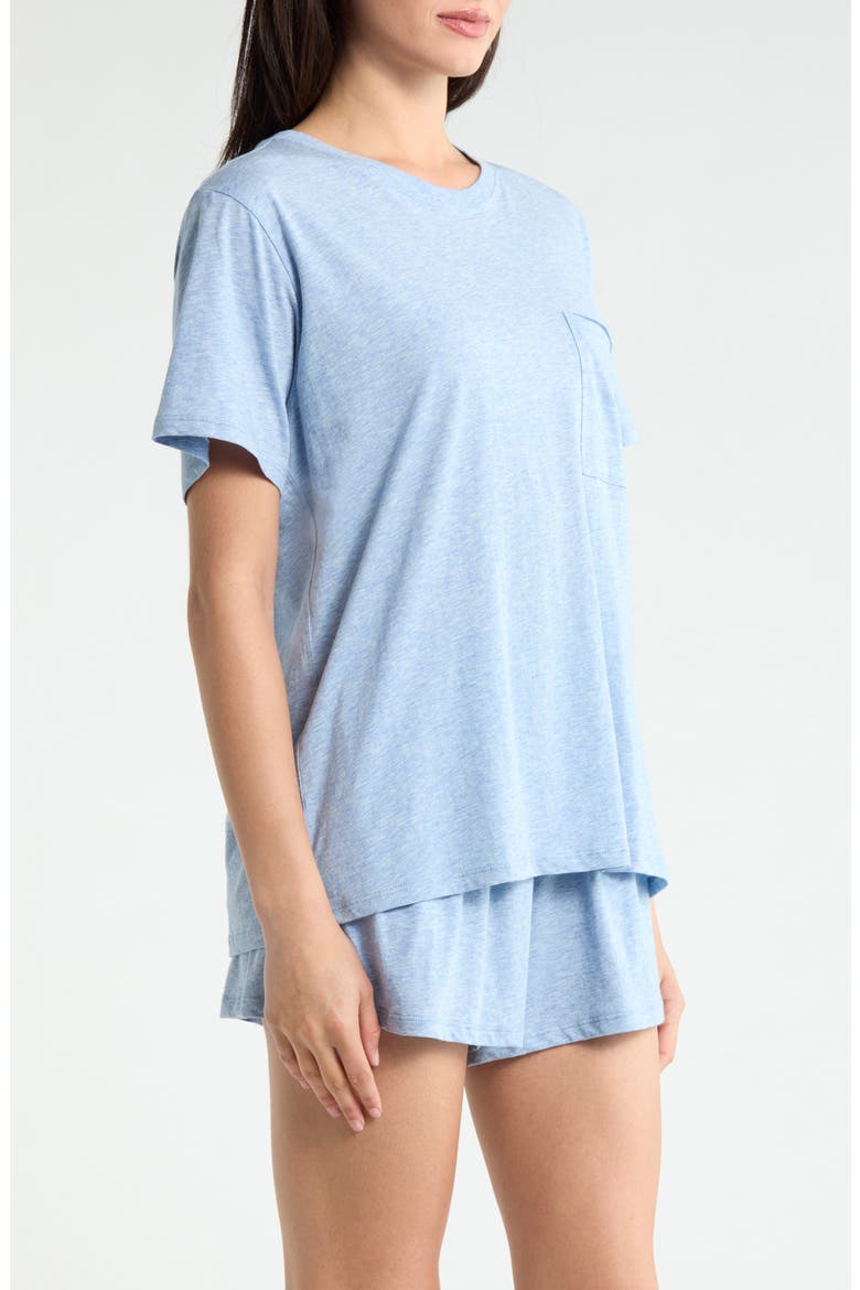 Organic Pima Cotton Short Pajamas, Alternate, color, CLOUD BLUE HEATHER