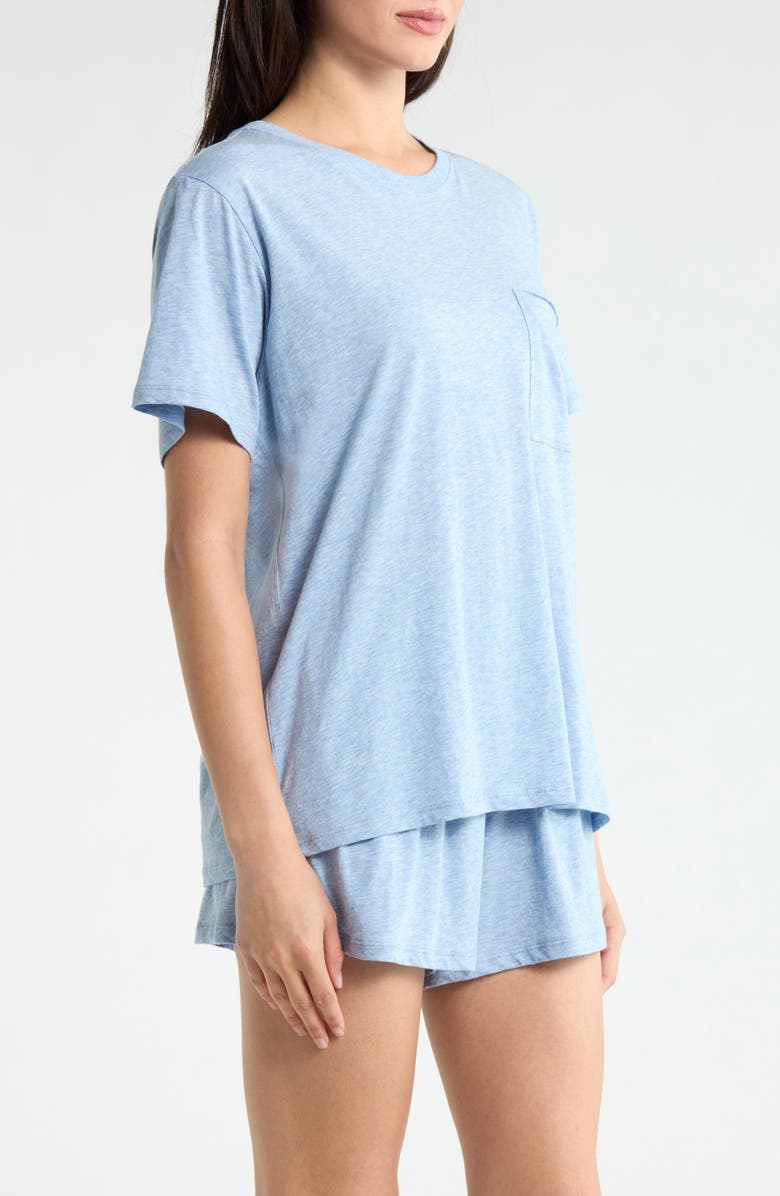 Lunya Organic Pima Cotton Short Pajamas, Alternate, color, Cloud Blue Heather