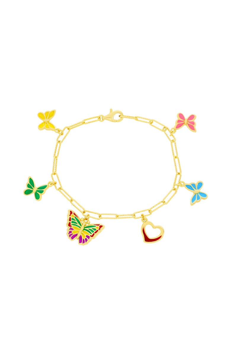 Donatello Gian Heart & Butterfly Charm Bracelet, Main, color, 