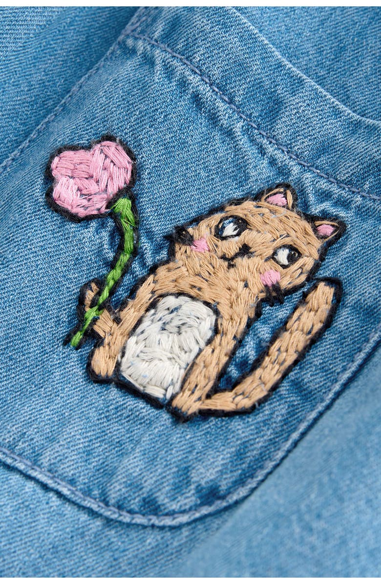 NEXT CHARACTER COLLAR DENIM DRESS, Alternate, color, Blue