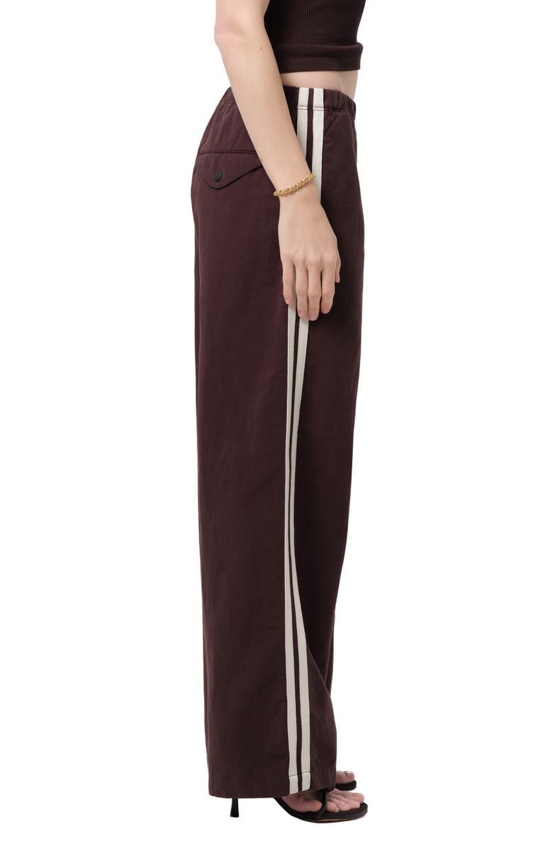 Citizens of Humanity Aurora Side Stripe Cotton & Linen Track Pants, Alternate, color, Chocolate Brown