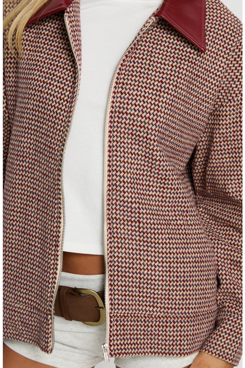 End of the Day Collared Bomber Jacket, Alternate, color, RED MULTI