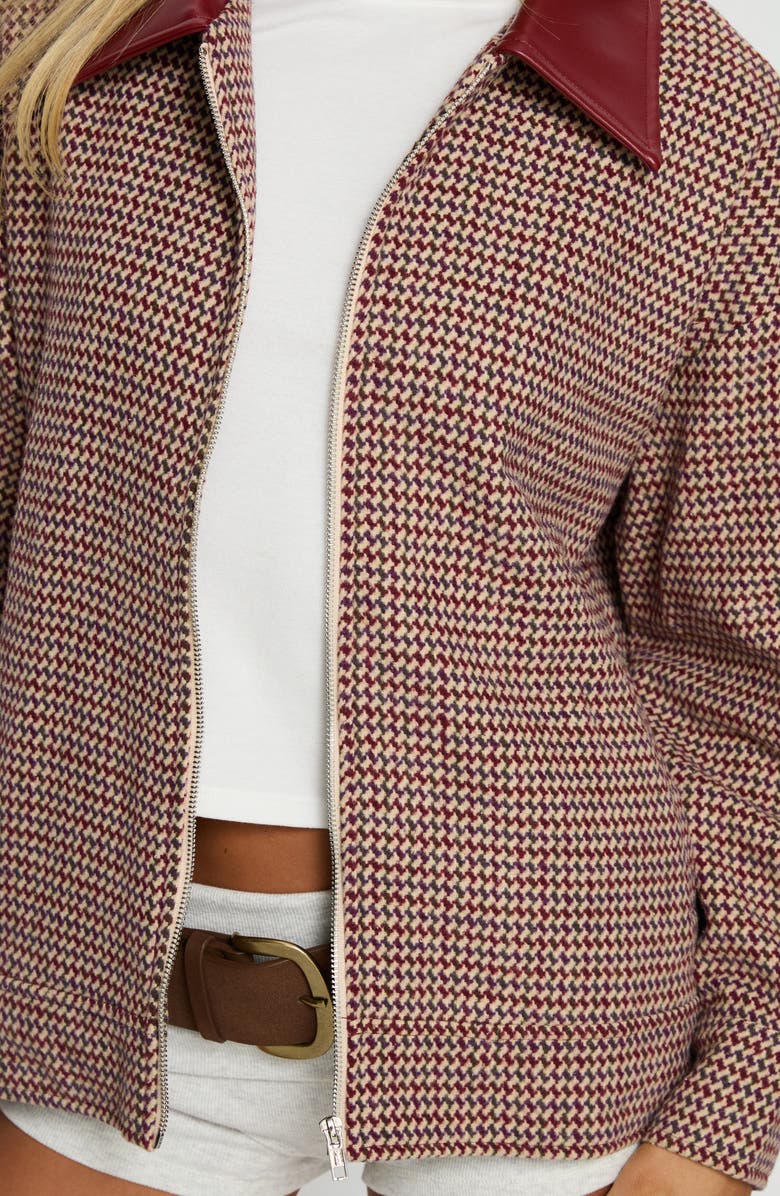 Princess Polly End of the Day Collared Bomber Jacket, Alternate, color, Red Multi