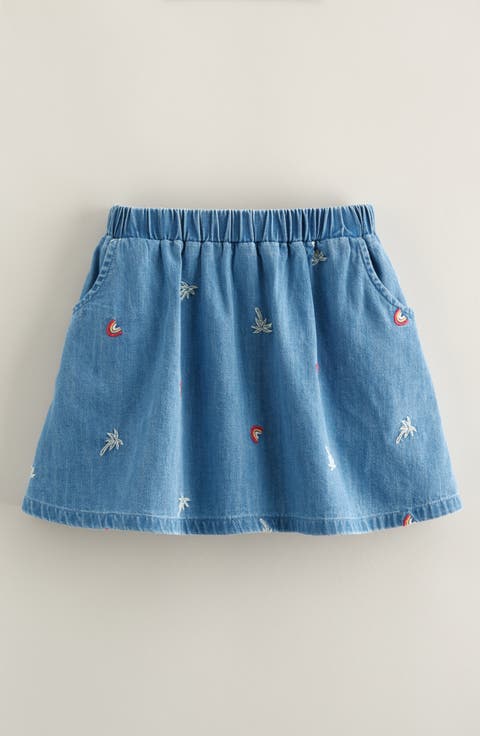 Kids' Embroidered Pocket Denim Skirt (Toddler, Littke Kid & Big Kid)
