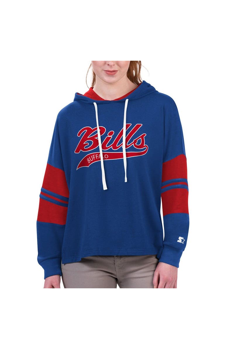 STARTER Women's Starter Royal Buffalo Bills Bump And Run Long Sleeve Hoodie T-Shirt, Main, color, Royal