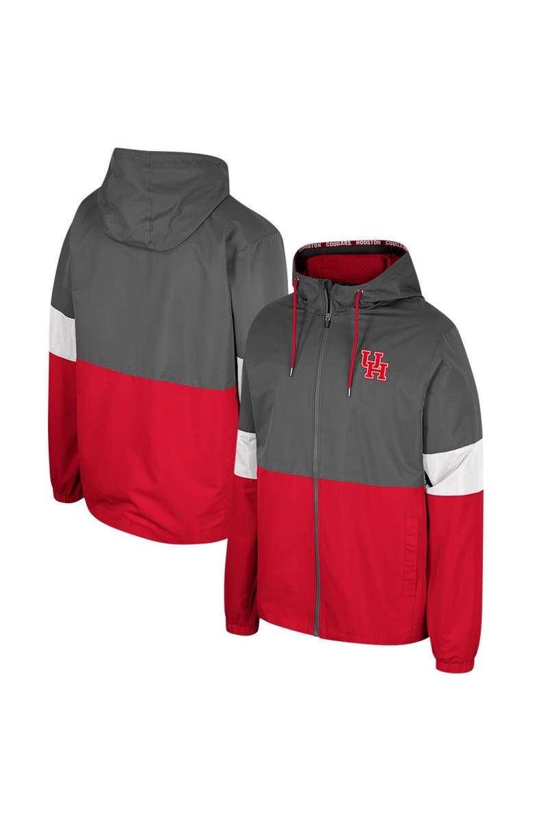 COLOSSEUM Men's Colosseum Charcoal Houston Cougars Miles Full-Zip Hoodie Jacket, Alternate, color, Charcoal