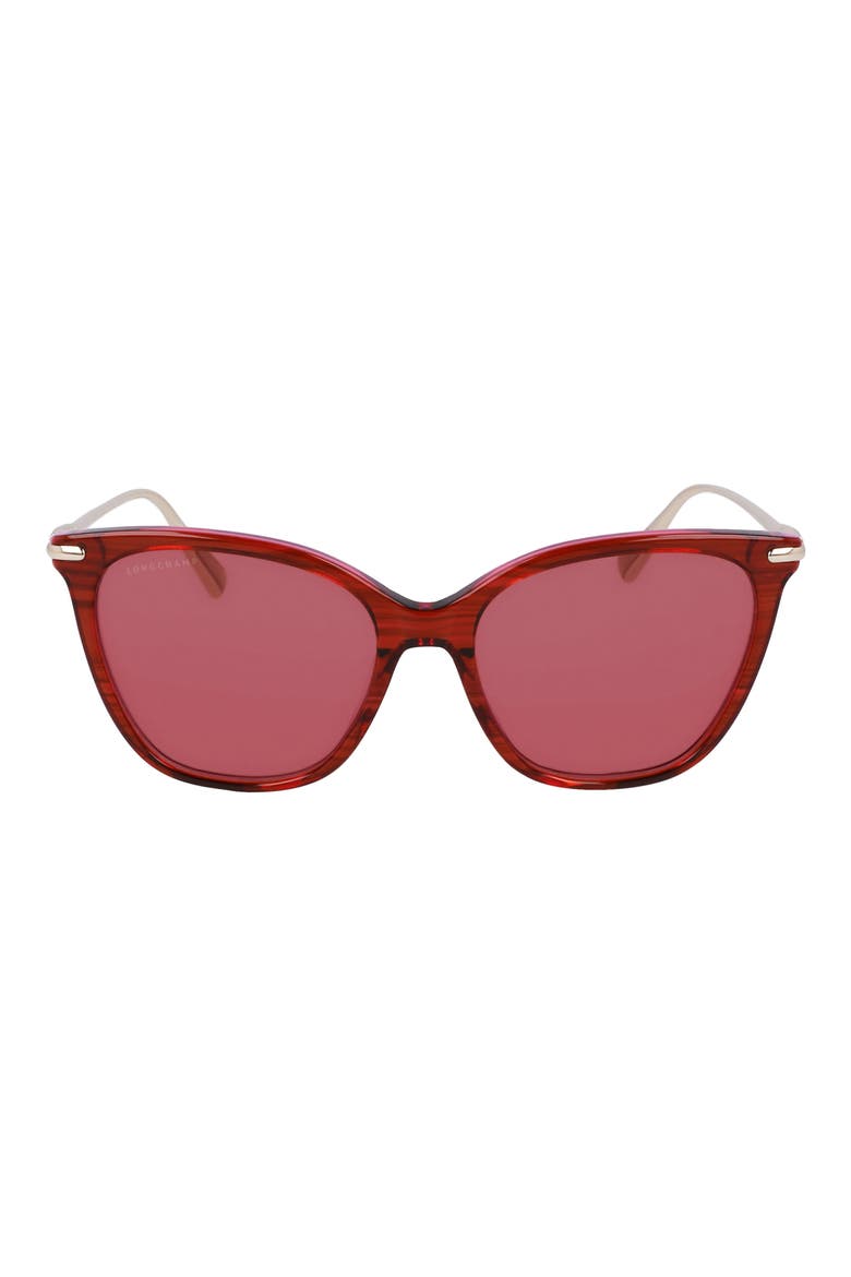 Roseau 55mm Rectangular Sunglasses, Main, color, STRIPED RED