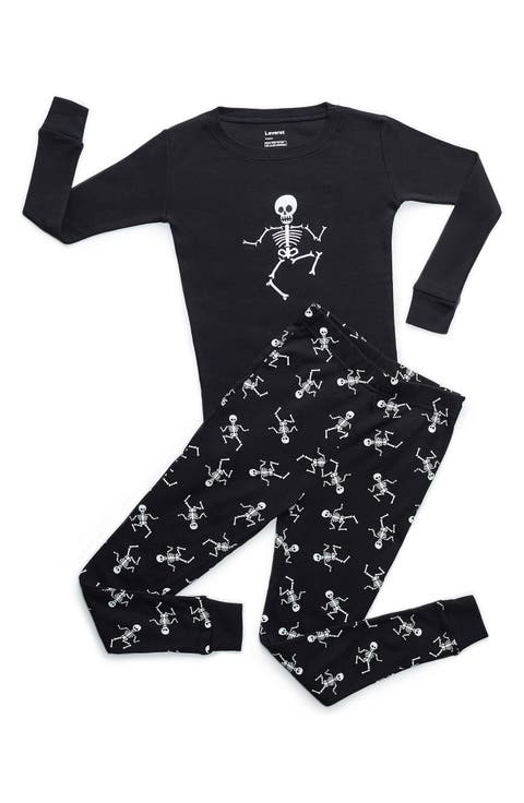 LEVERET Skeleton 2-Piece Cotton Pajamas