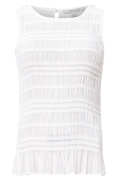 Allsaints Marion Pleated Sleeveless Top In White