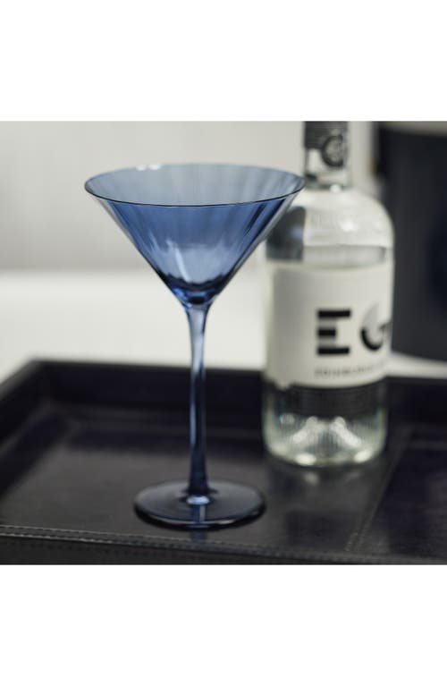 Zodax Malden Optic Set Of 4 Martini Glasses In Blue
