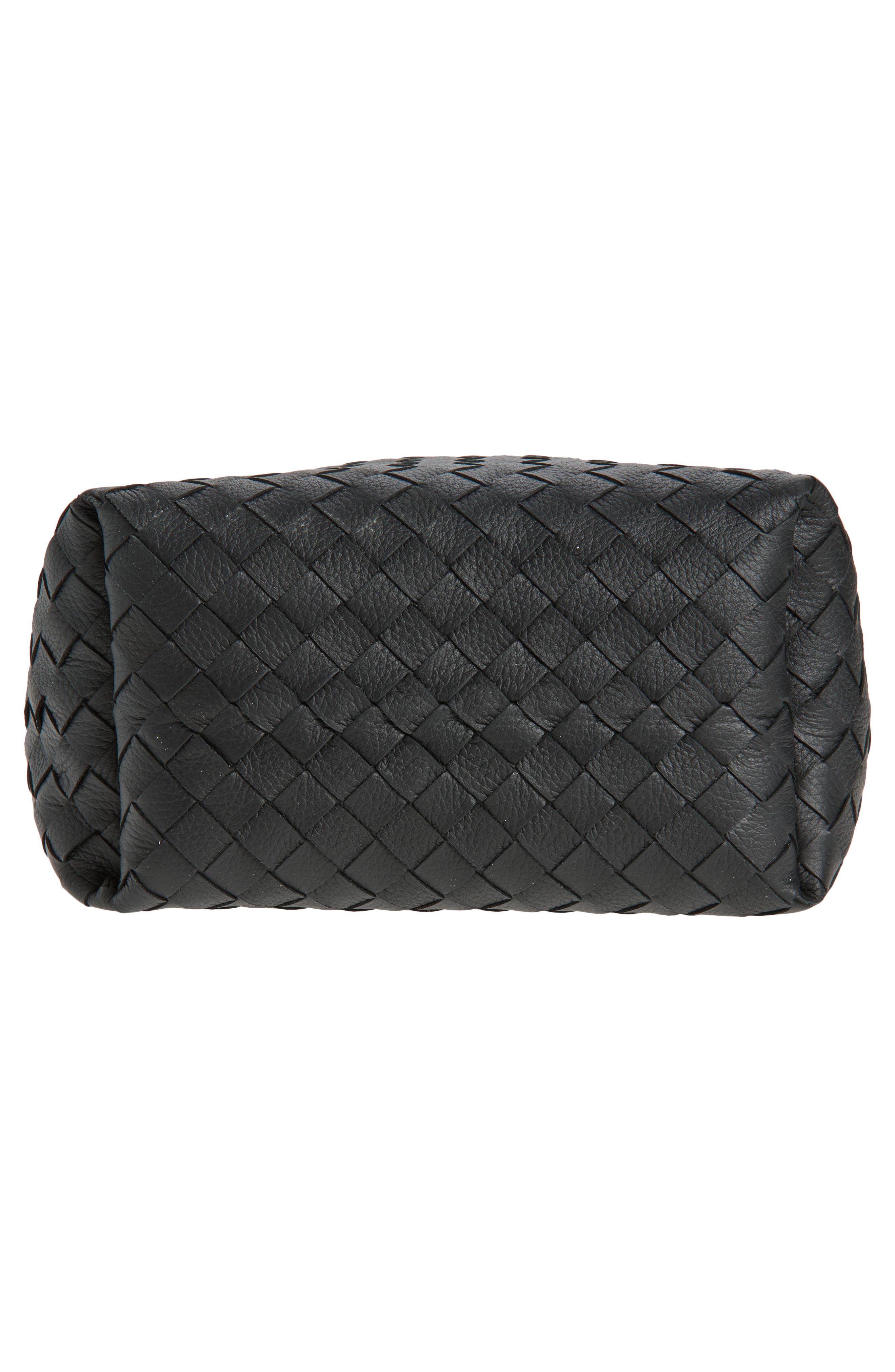 Bottega Veneta Biblioteca Intrecciato Leather Bucket Bag, Alternate, color, Black-Nero Opaco