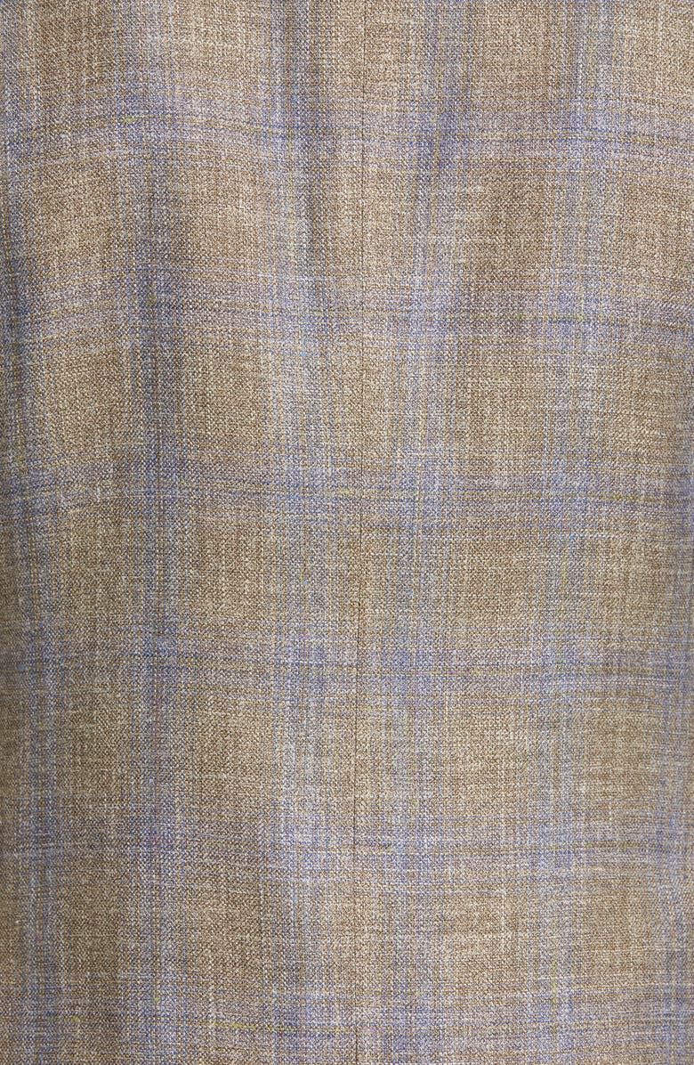 Giorgio Armani Trim Fit Plaid Wool & Silk Blend Sport Coat, Alternate, color, 
