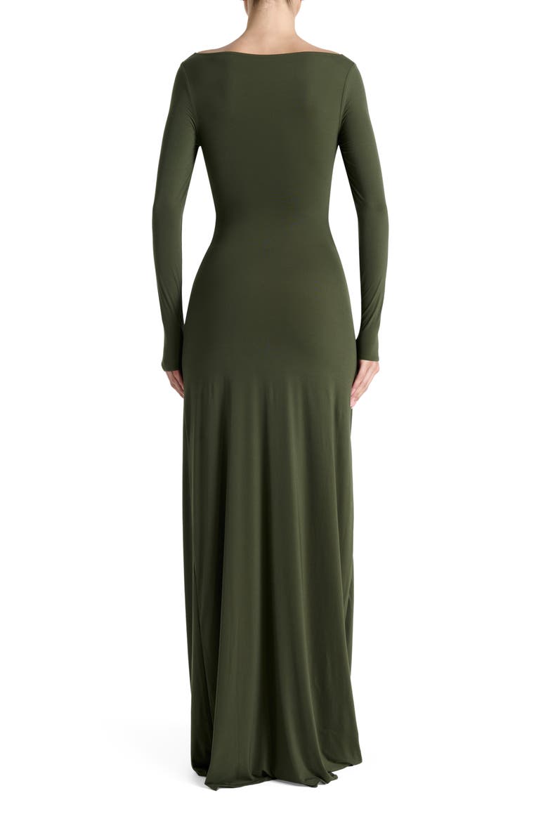 Naked Wardrobe Tie Waist Long Sleeve Maxi Dress, Alternate, color,